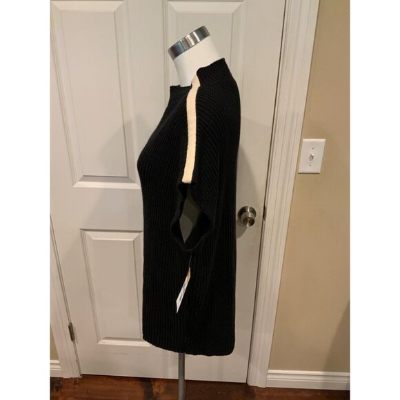 Maeve Anthropologie Black & White Boxy Tunic Sweater, Size Large (US) - Picture 3 of 5